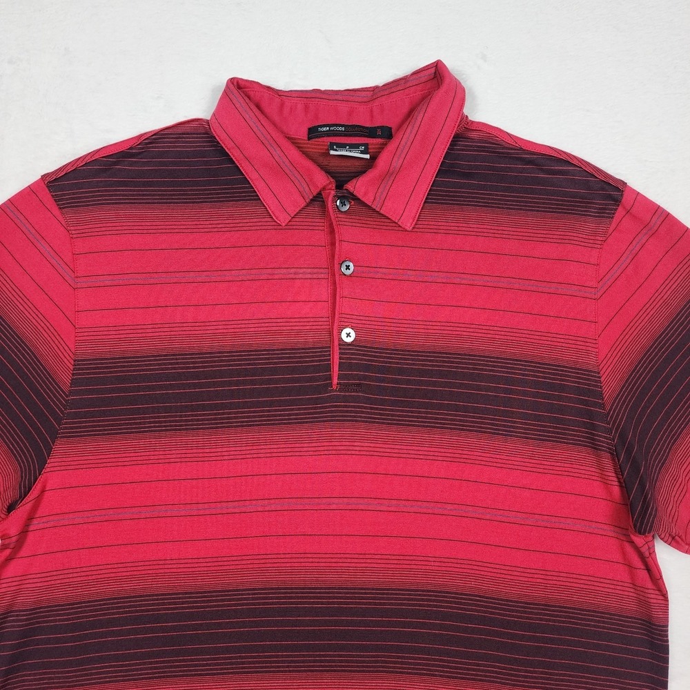Nike Tiger Woods Collection Golf Polo Shirt Mens Small Red Dri Fit Performance - Picture 2 of 9